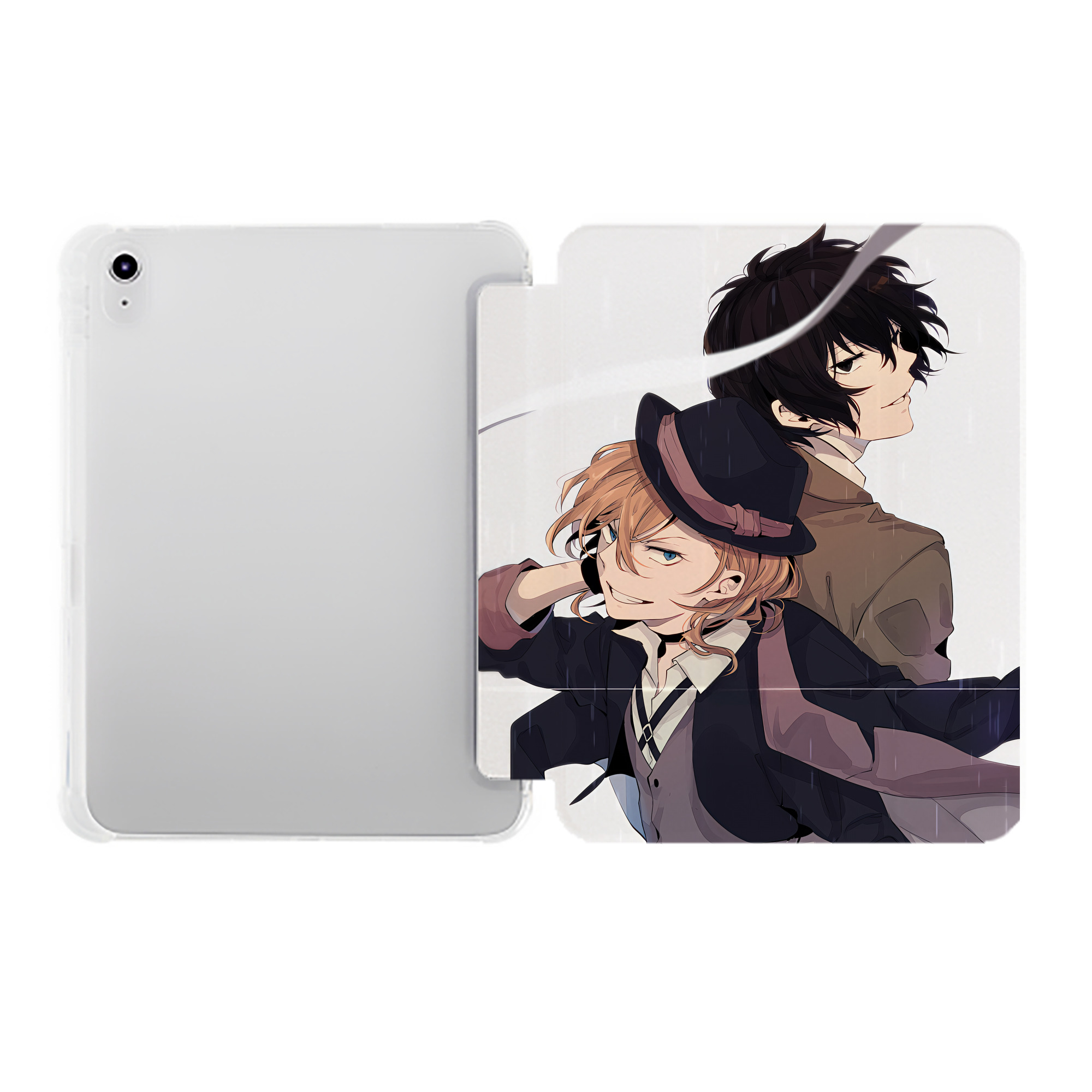 （画像用） 文豪ストレイドッグス Bungo Stray Dogs IPad ケース ペン収納付き 三つ折りスタンド PUレザー×シリコン 対応機種9.5/10.5/10.9インチ